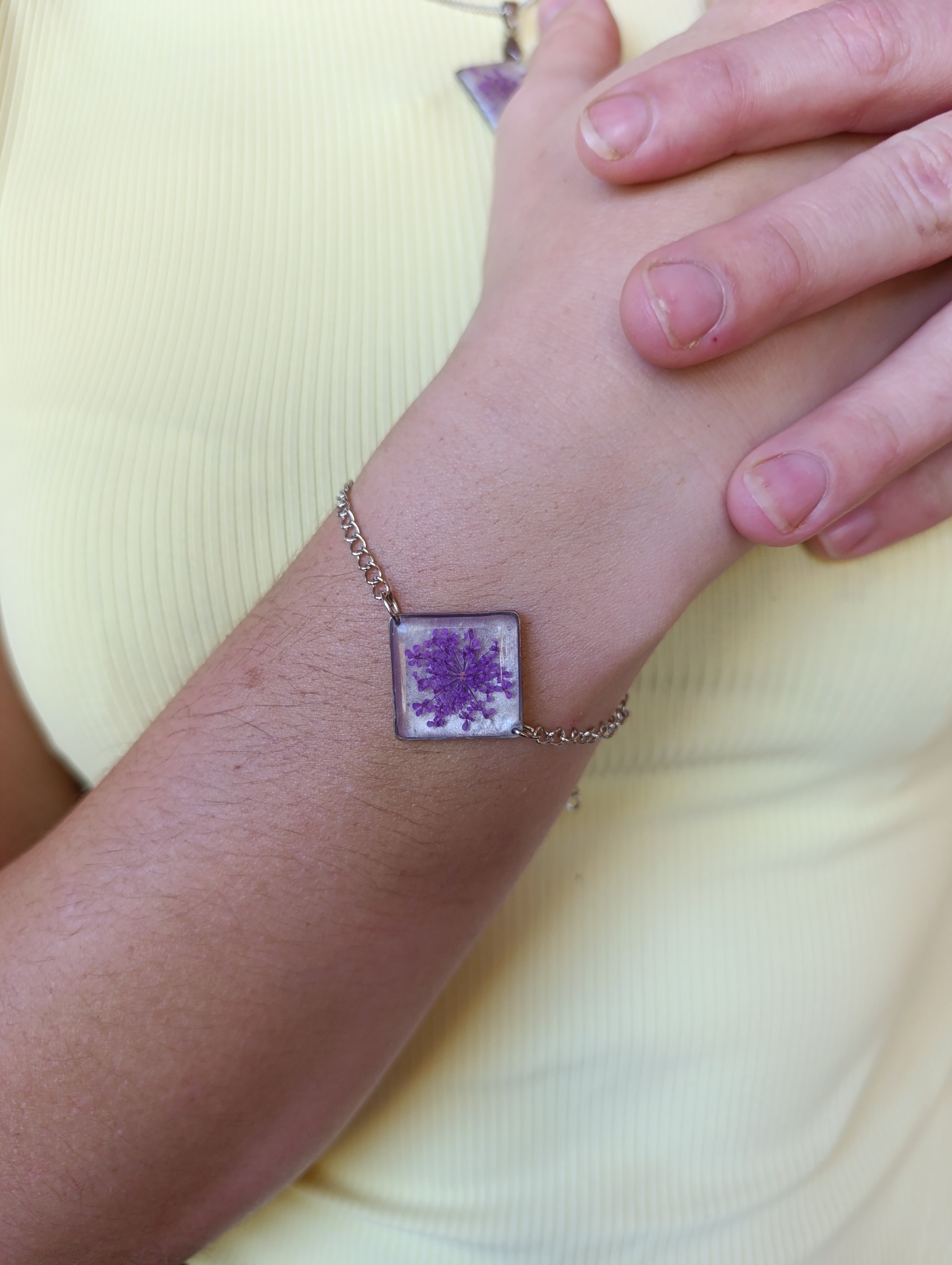 Conjunto Lavender Dreams – Collar y Pulsera Artesanal con Flores Naturales